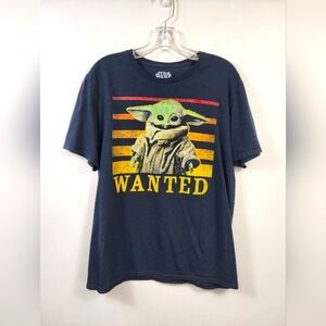 Star Wars Baby Yoda Tee Men's Green Graphic T-Shirt Mad Engine, sz LG